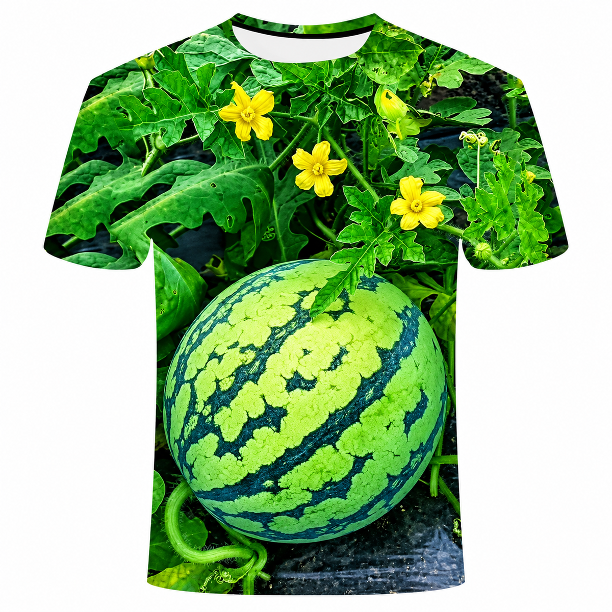 Funny Watermelon Graphic T-Shirt, Fruit Print Summer Tee