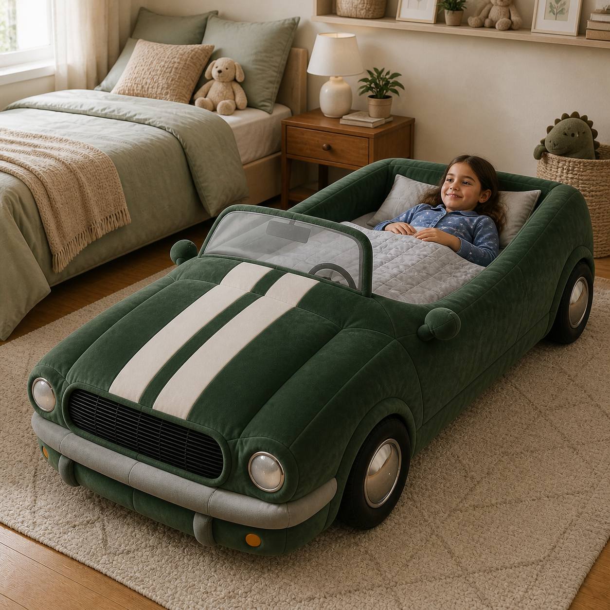 Foldable Vintage Roadster Kids' Floor Bed