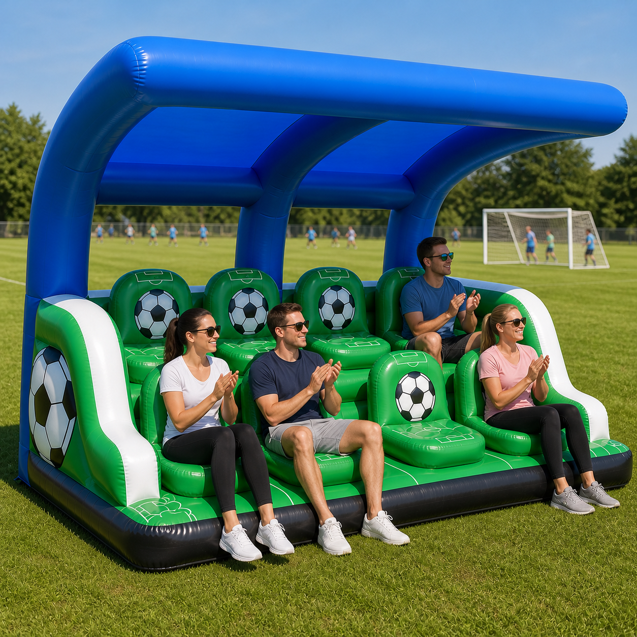 8-Seat Inflatable Soccer Sideline Lounge with Canopy