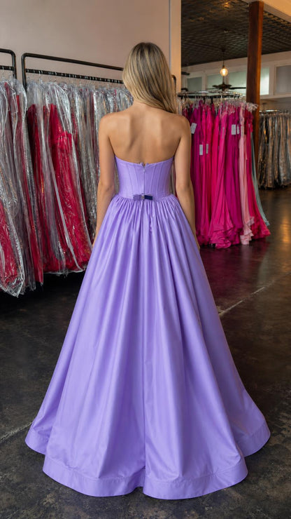 Back view showing corset-style back closure