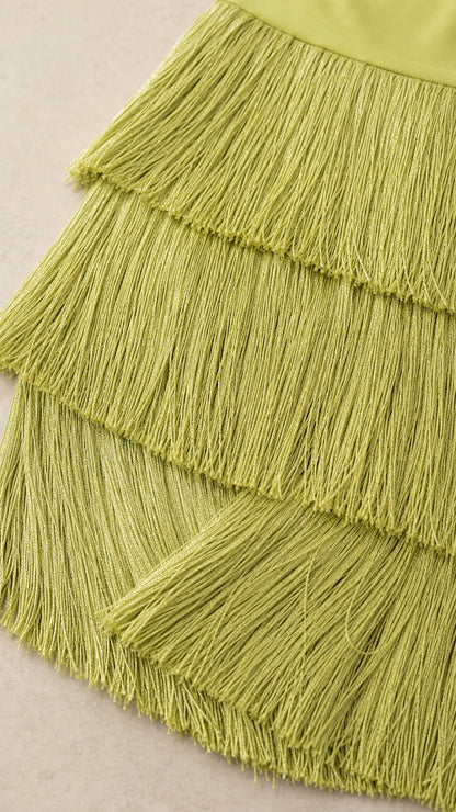 Close up of lime fringe texture