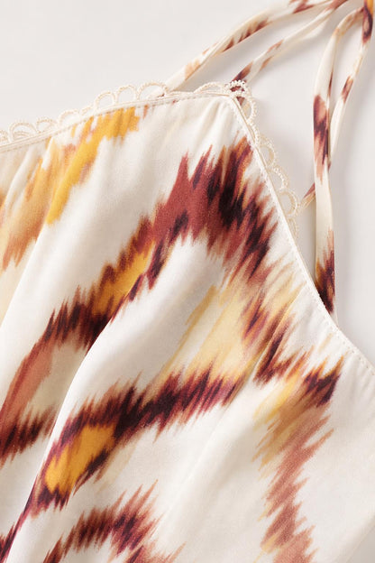 Closeup detail of fabric and halter strap