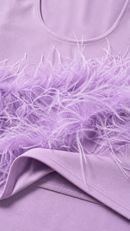 Close-up detail of soft fabric and feathered waistband