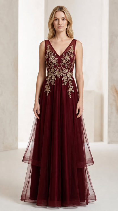 Full length view of burgundy color variant