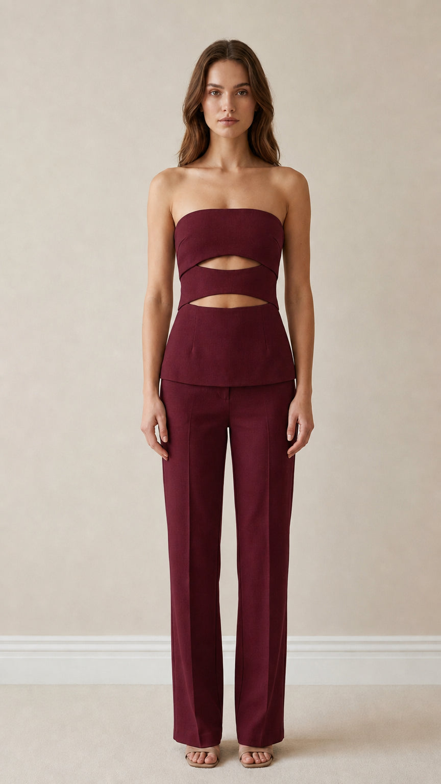 Front view of burgundy color variant