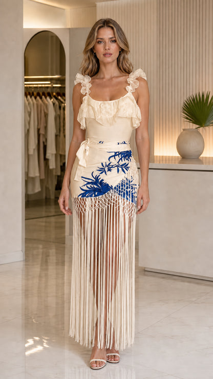 Front view of champagne two-piece set