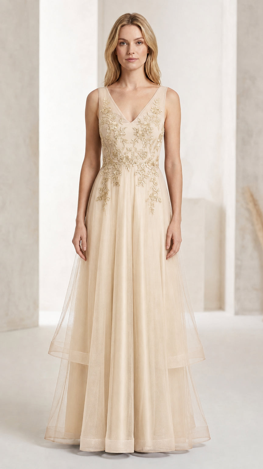 Full length view of champagne color variant