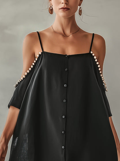Black Off Shoulder Lace Mini Dress