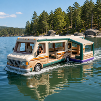 Inflatable RV-Shaped Lake Lounge