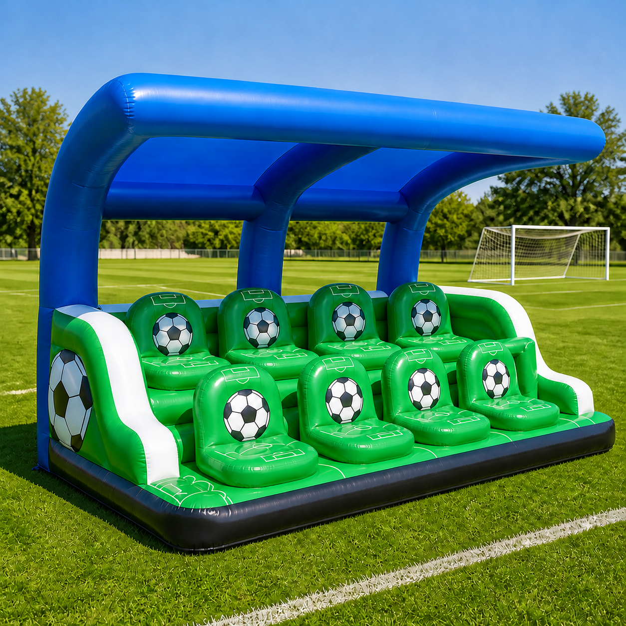 8-Seat Inflatable Soccer Sideline Lounge with Canopy