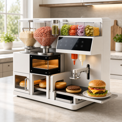 Automated Countertop Burger Preparation Station