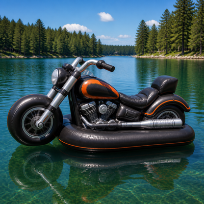 Cruiser-Style Inflatable Motorcycle Lake Float