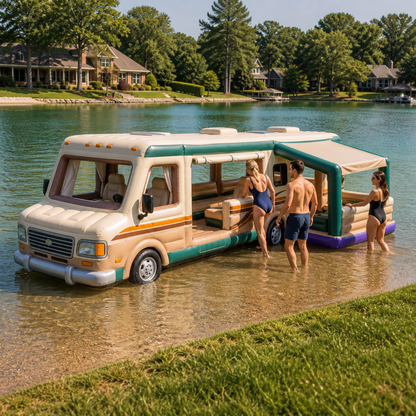 Inflatable RV-Shaped Lake Lounge