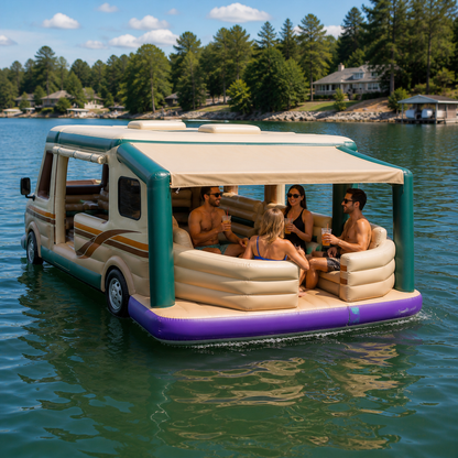 Inflatable RV-Shaped Lake Lounge