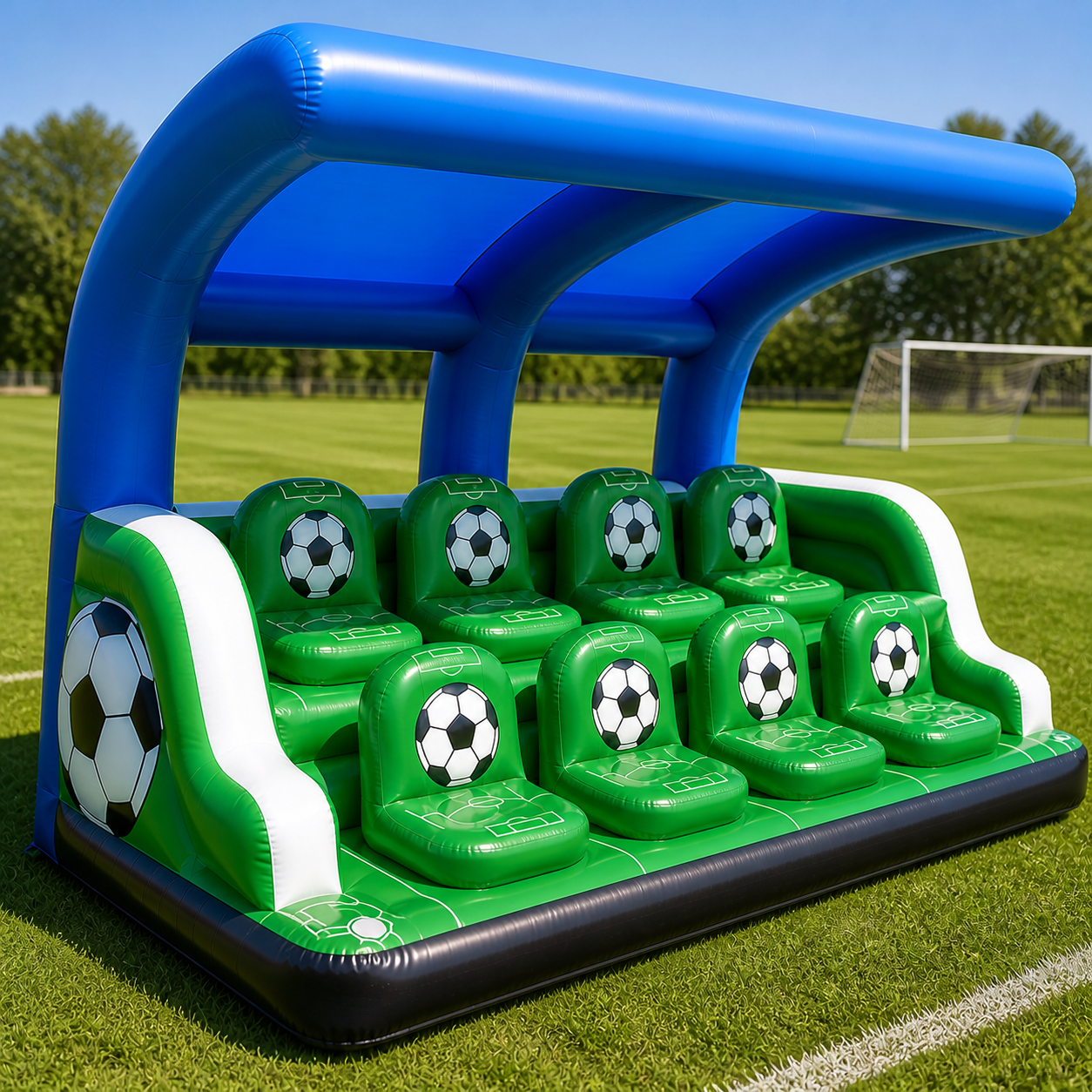 8-Seat Inflatable Soccer Sideline Lounge with Canopy