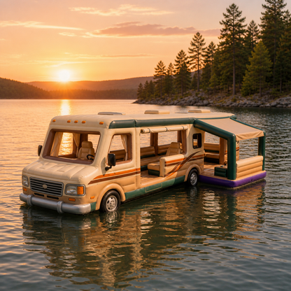 Inflatable RV-Shaped Lake Lounge