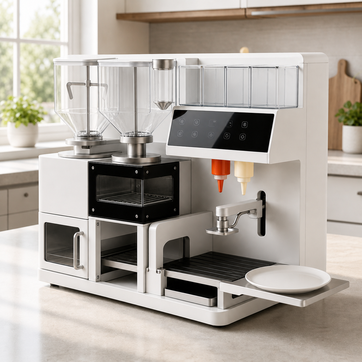 Automated Countertop Burger Preparation Station